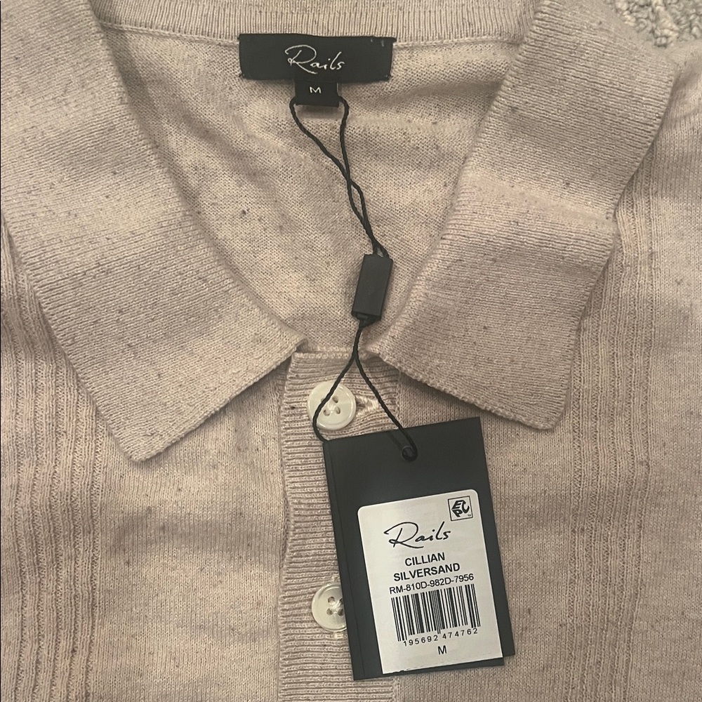NWT Rails Men’s Cillian Polo Shirt - medium - silversand - Picture 3 of 5
